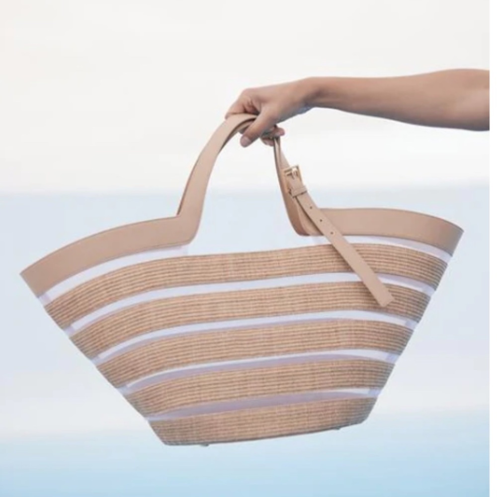 Cult Gaia Women's Natural Tan Laszlo Large Tote NWT